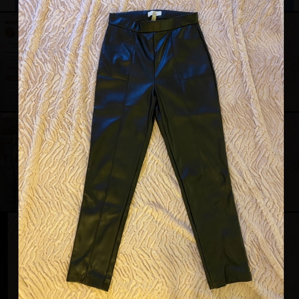 Halston faux leather pants